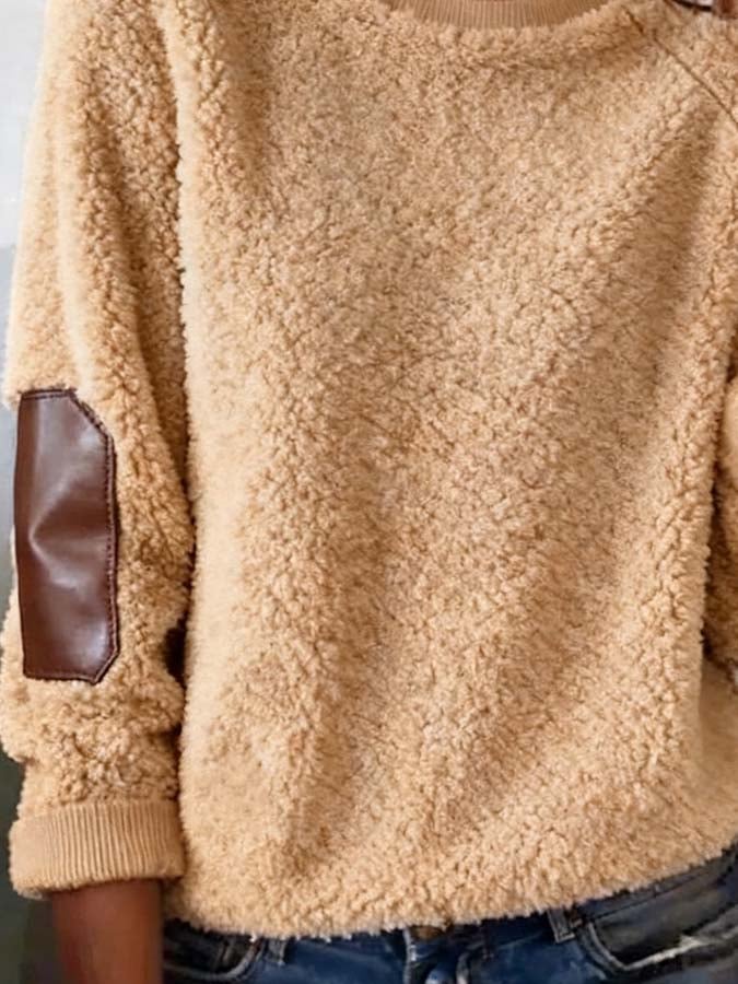 Women'S Casual Loose Fur Collar Sweatshirt