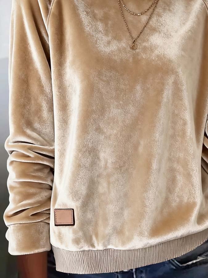 Women'S Casual Loose Velvet Sweatshirt