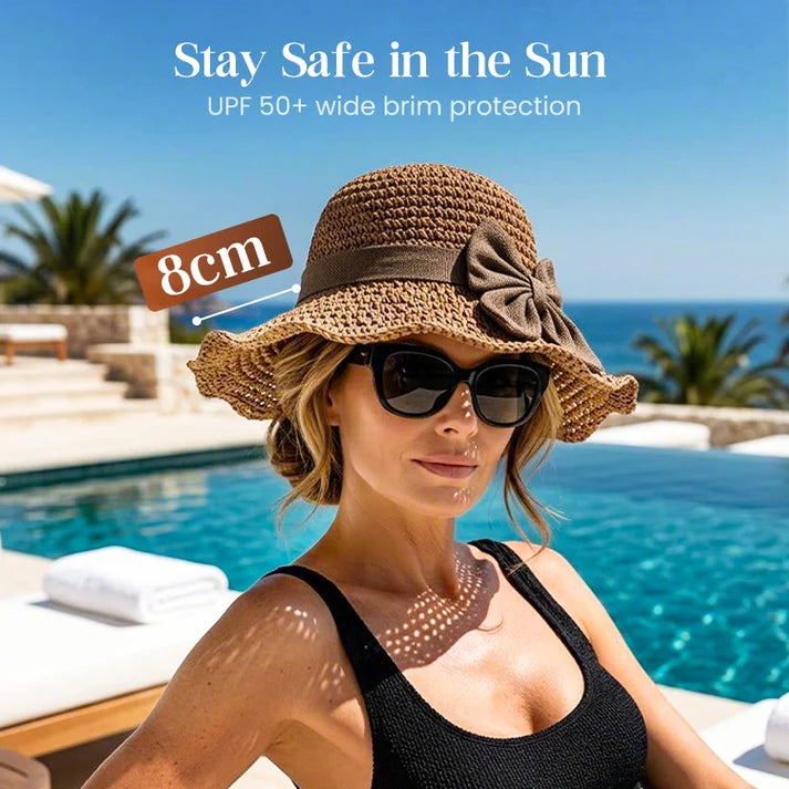🔥Elegant Woven Straw Sun Hat with Bow