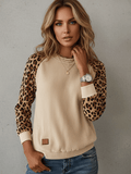 Women'S Casual Corduroy Leopard Print Sweatshirt