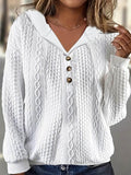 Women's Casual Hooded Solid Color Sweatshirt